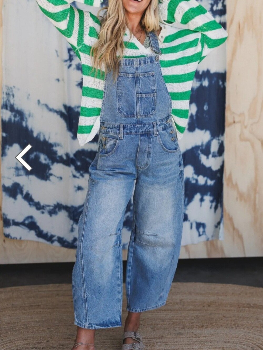 Wide-Leg Denim Overalls in Light Blue - Casual Women Jeans - Picture 1 of 5